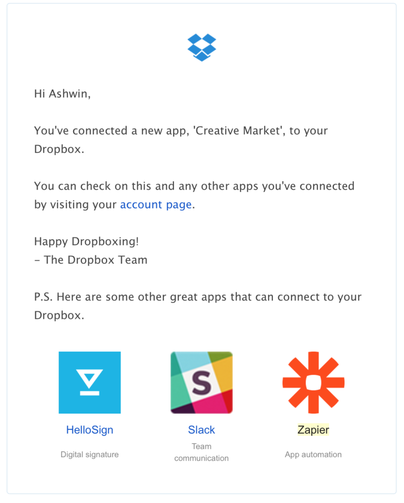 DropBox Transactional Emails