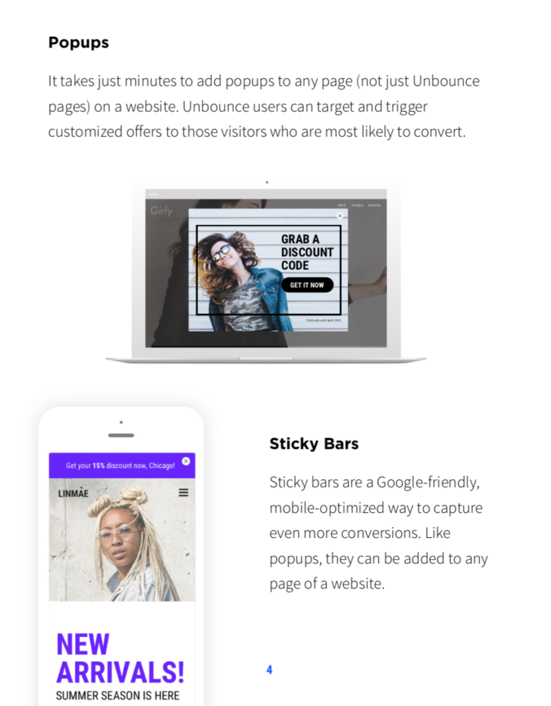 Unbounce Popups and Sticky Bars