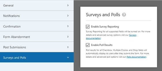 wpforms survey and poll forms