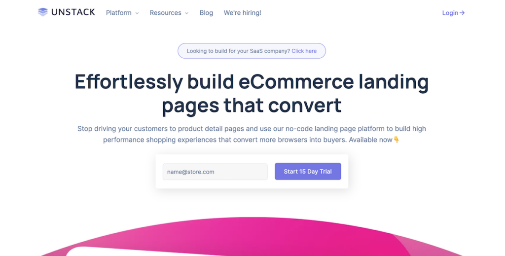 Unstack website builder