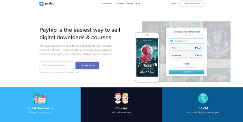 sell digital products with Payhip