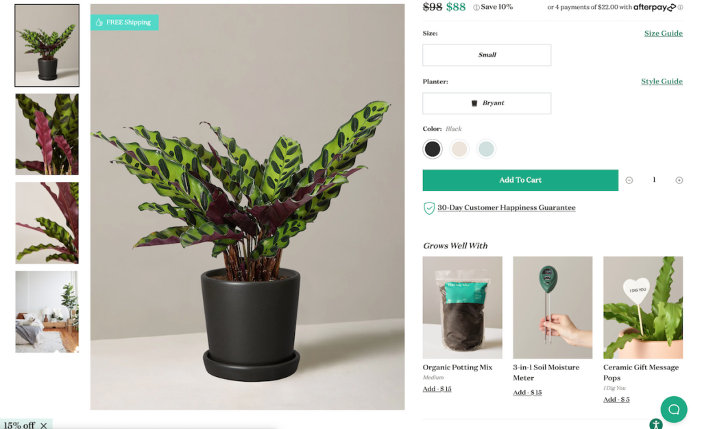 The Sill Product Page eCommerce