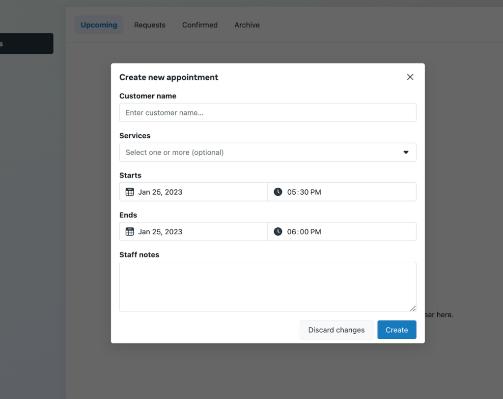 Create appointments Meta Business Suite