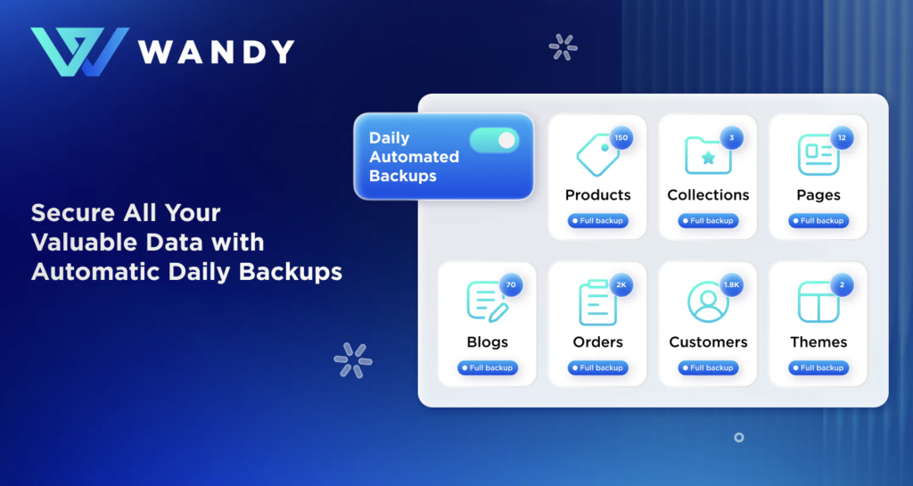 WD Backups Shopify App