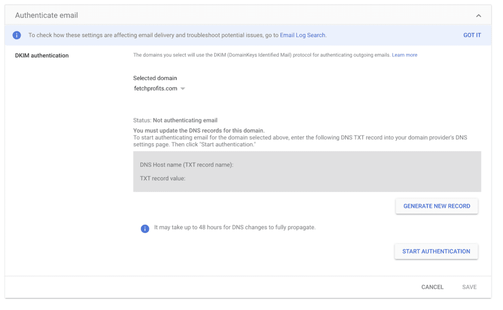 How To Add DKIM To Google Workspace Gmail Account